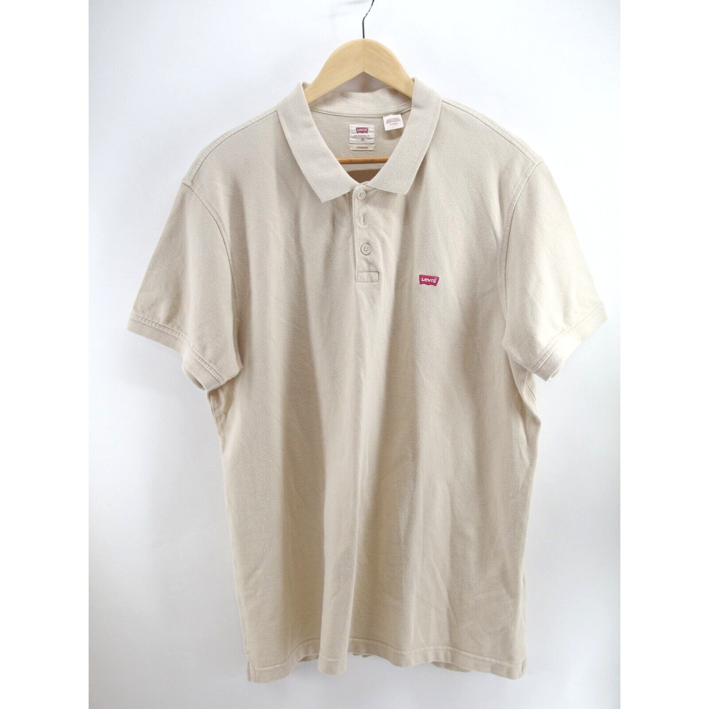levis‎ polo shirt mens XL short sleeve cream San Francisco Cal Standard